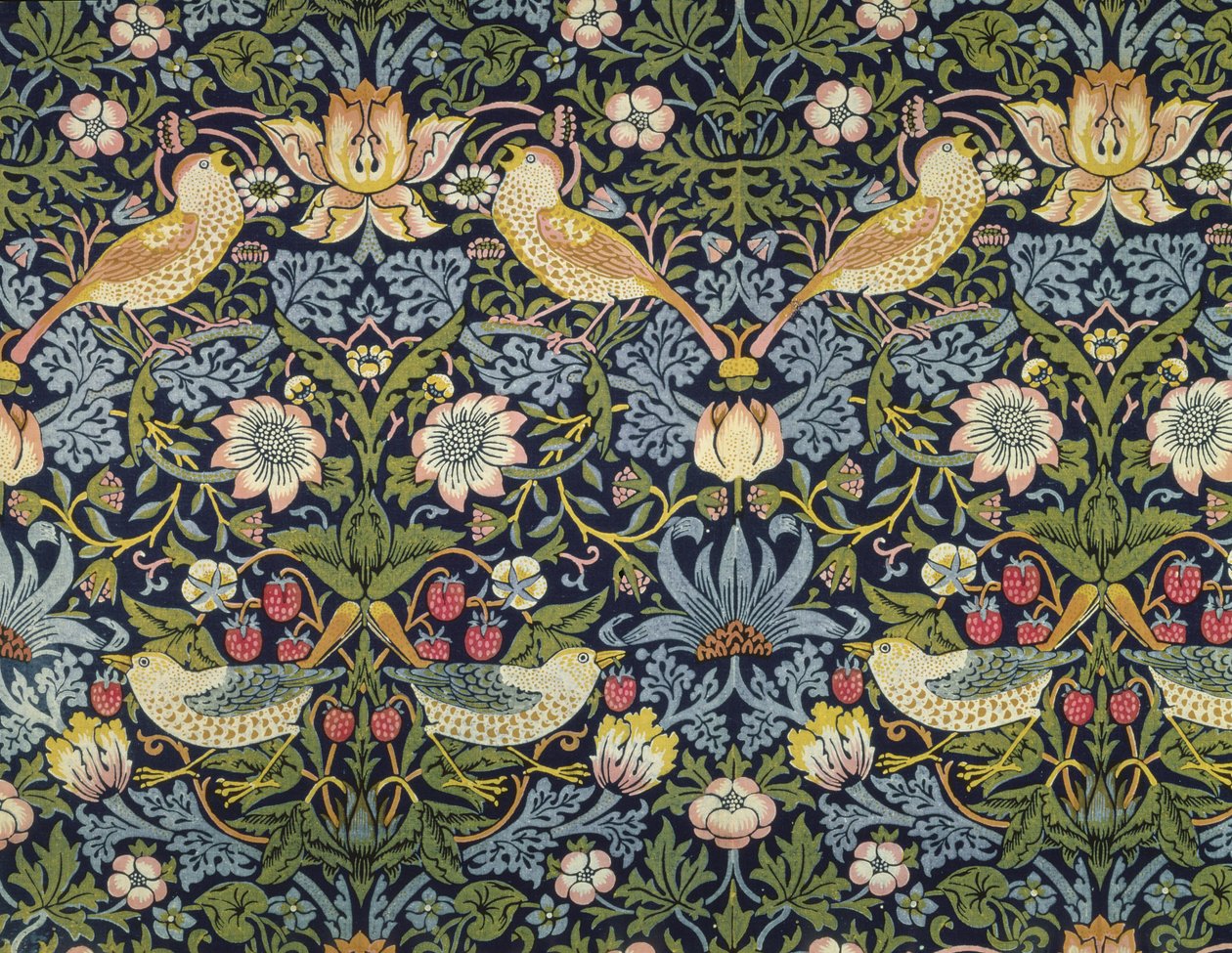 Tkanina „The Strawberry Thief” zaprojektowana przez Williama Morris autorstwa William Morris