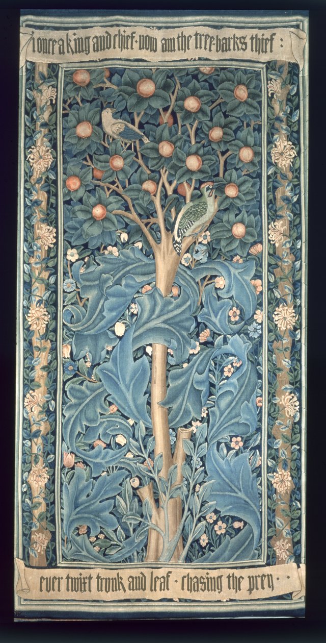 Gobelin z dzięciołem, zaprojektowany przez Williama Morrisa (1834-96) 1885 (szczegóły patrz 87205) autorstwa William Morris