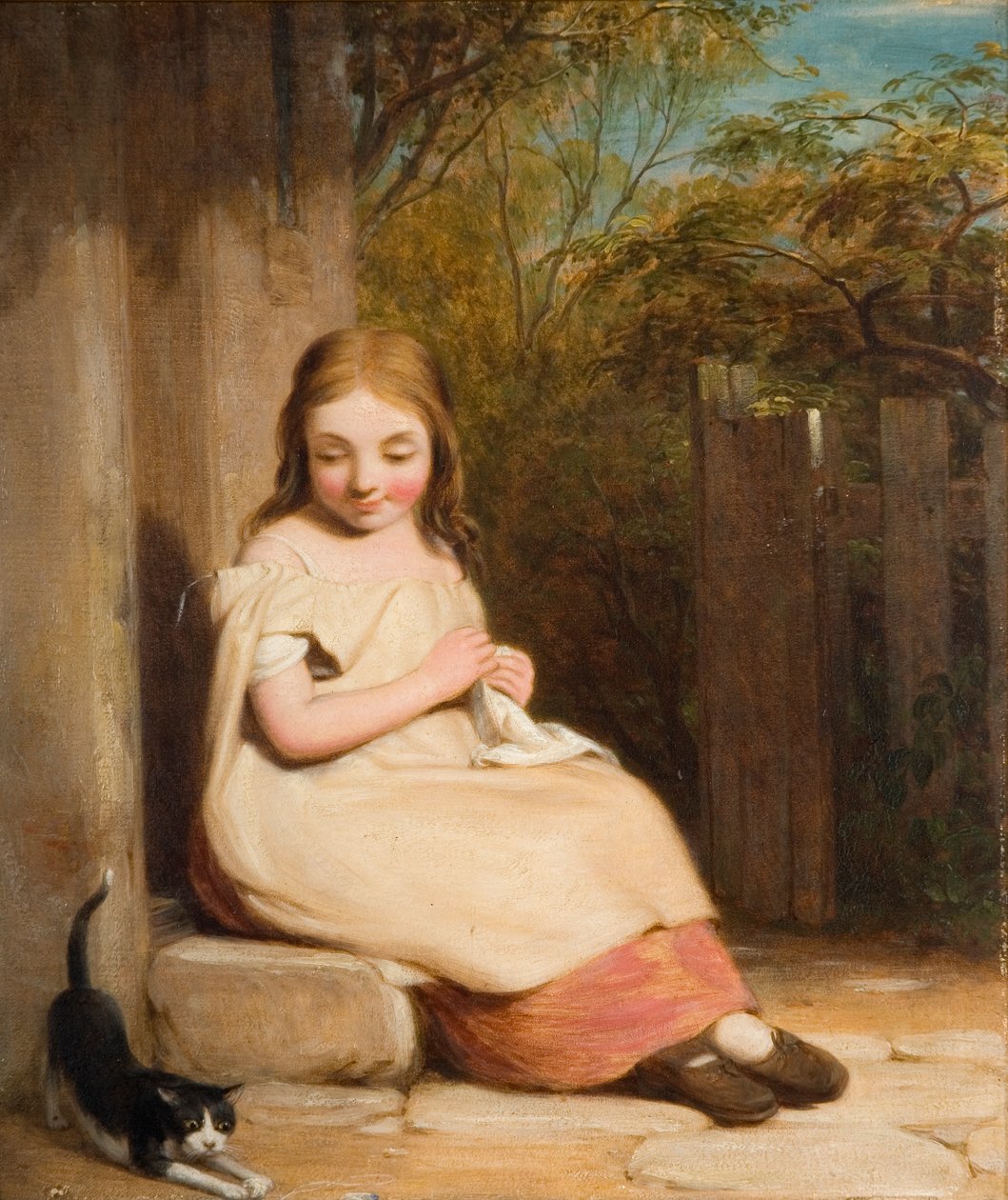 Młoda Dziewczyna z Kotkiem, autorstwa William Mulready