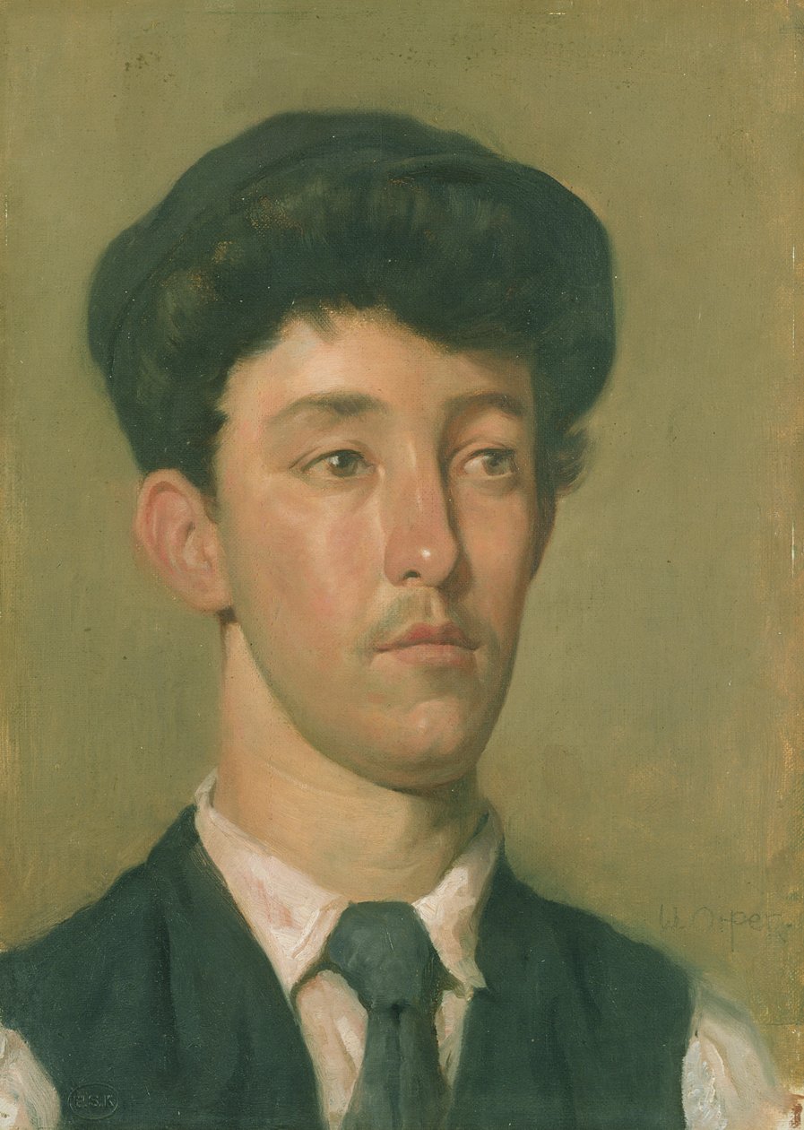 Portret młodzieńca (olej na płótnie na płycie) autorstwa William Orpen
