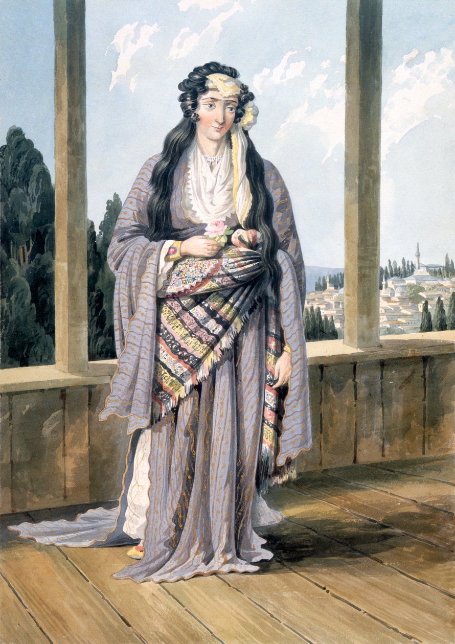 Ormianka w Konstantynopolu, 1823 (wc i ołówek na papierze) autorstwa William Page