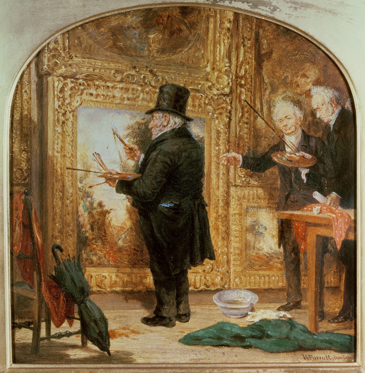 JMW Turner (1775-1851) w Królewskiej Akademii, Dzień Lakierowania autorstwa William Parrott