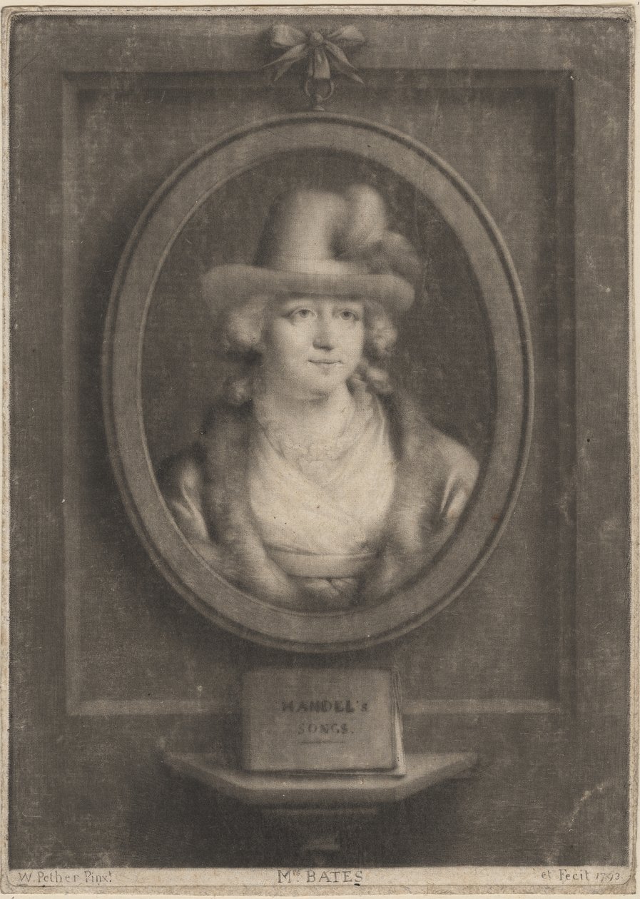Pani Bates, 1793 (mezzotinta) autorstwa William Pether
