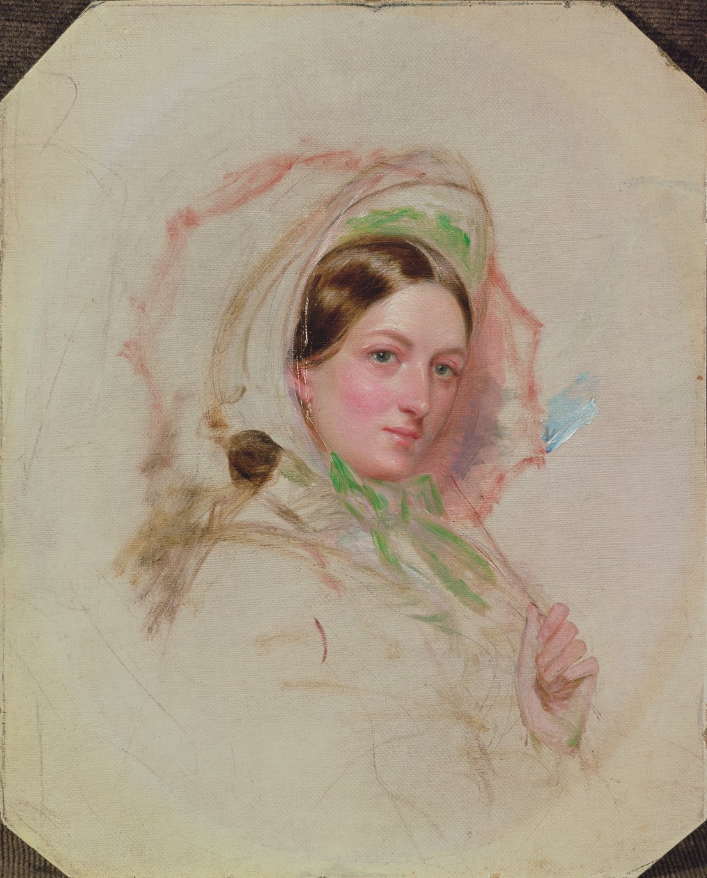 Dama z parasolką (studium na dzień Derby) autorstwa William Powell Frith