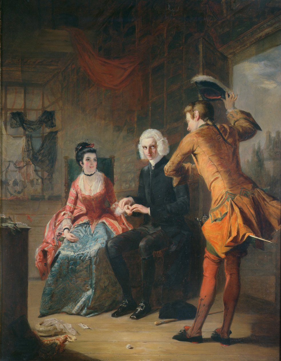 Scena w paryskim sklepie z Podróży sentymentalnej, 1841 autorstwa William Powell Frith