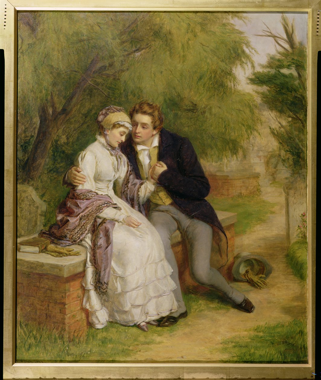Siedziba kochanka: Shelley (1792-1822) i Mary Godwin na starym cmentarzu St. Pancras, 1877 autorstwa William Powell Frith