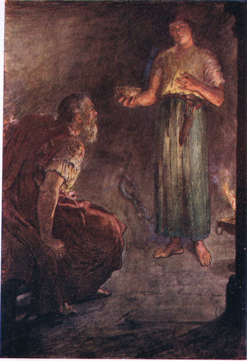 Philopoemen w więzieniu, z Plutarch Lives opublikowanych przez T C & E C Jack Ltd, 1920 autorstwa William Rainey