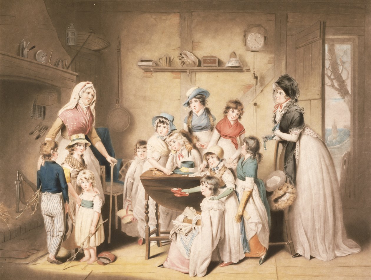 Sieroty marynarza, czyli subskrypcja młodych dam, grawerowane przez Williama Warda (1766-1826), wyd. 1800 autorstwa William Redmore Bigg