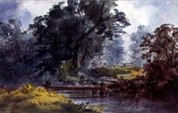 Krajobraz, ze strumieniem i drzewem autorstwa William Roxby Beverly
