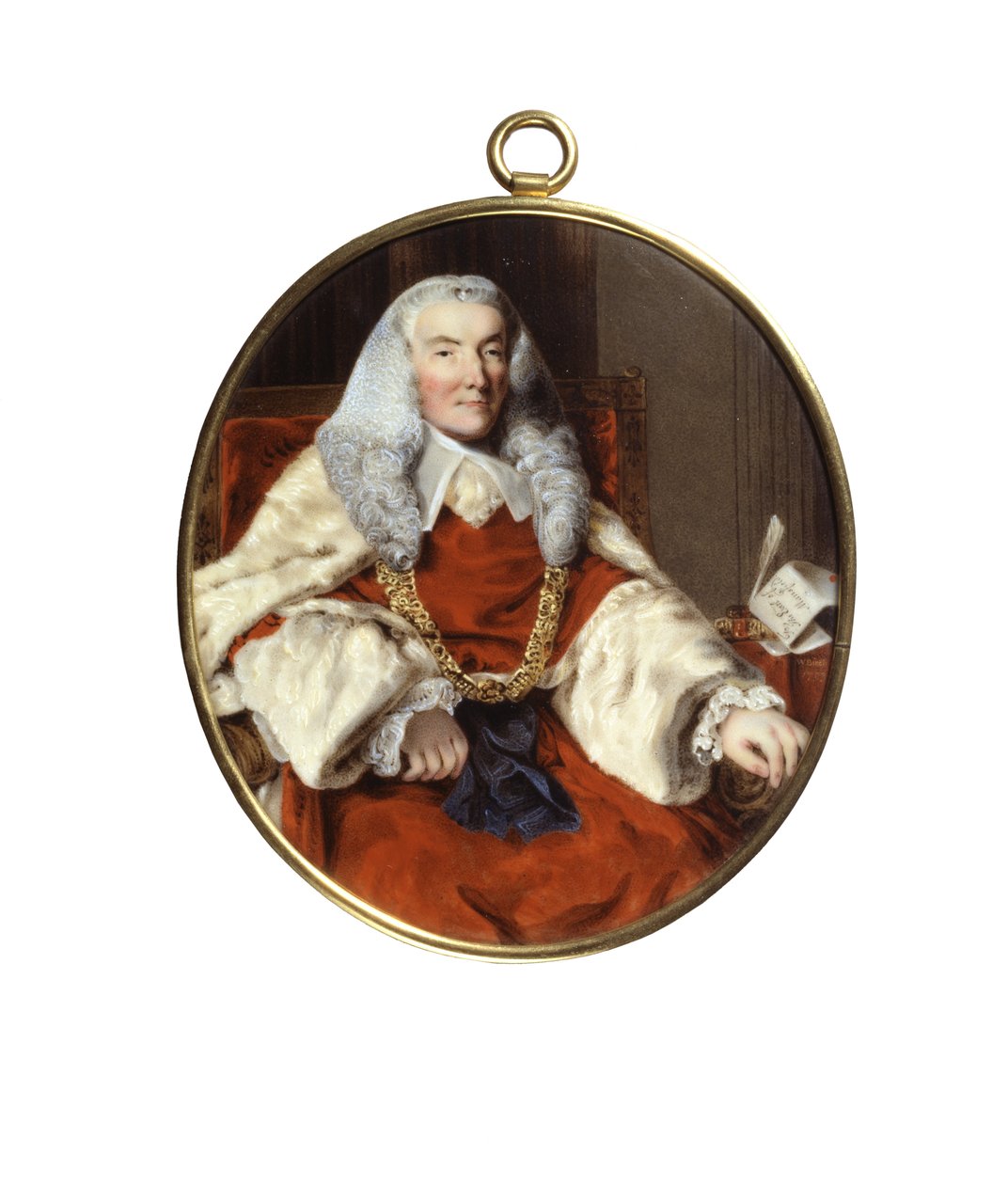 Portret Sir Williama Murraya, 1. hrabiego Mansfield (emalia na miedzi) autorstwa William Russell Birch
