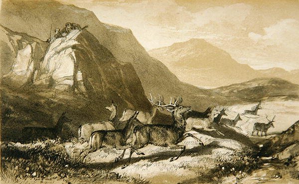 Kadry z Cairn Cherie, ze sztuki The Art of Deer Stalking: Illustrated by a Narrative..., 1839 autorstwa William Scrope