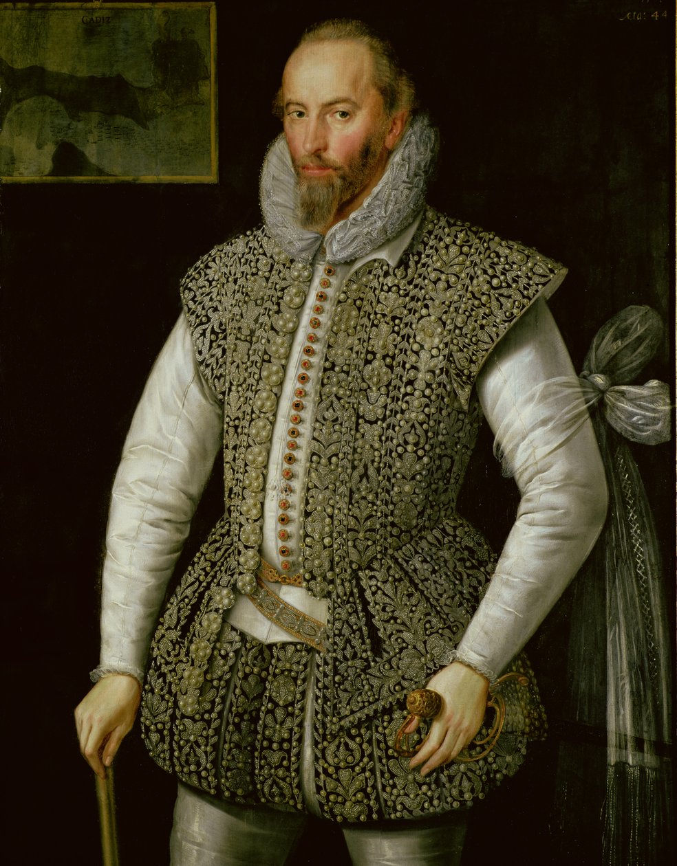 Portret Sir Waltera Raleigha, 1598 autorstwa William Segar
