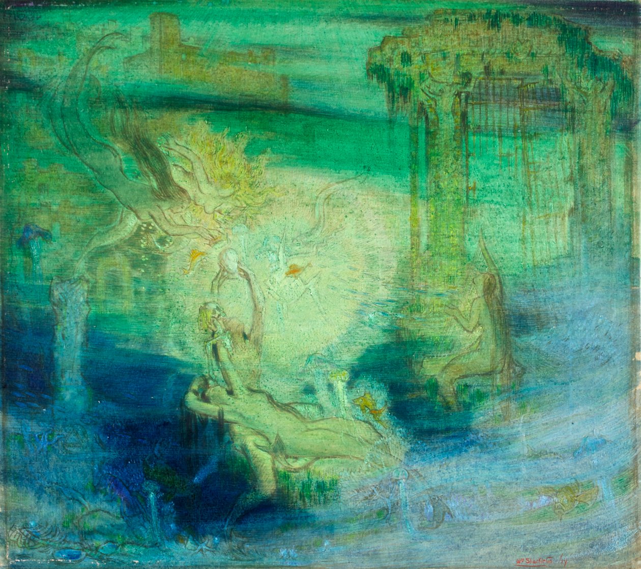 Miasto Złotych Bram (studium) 1919 autorstwa William Shackleton