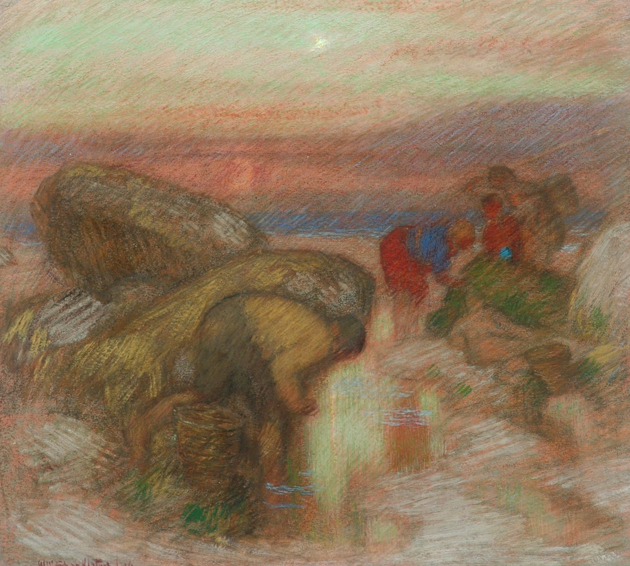 Zbieracze małży, ok. 1906 r. autorstwa William Shackleton