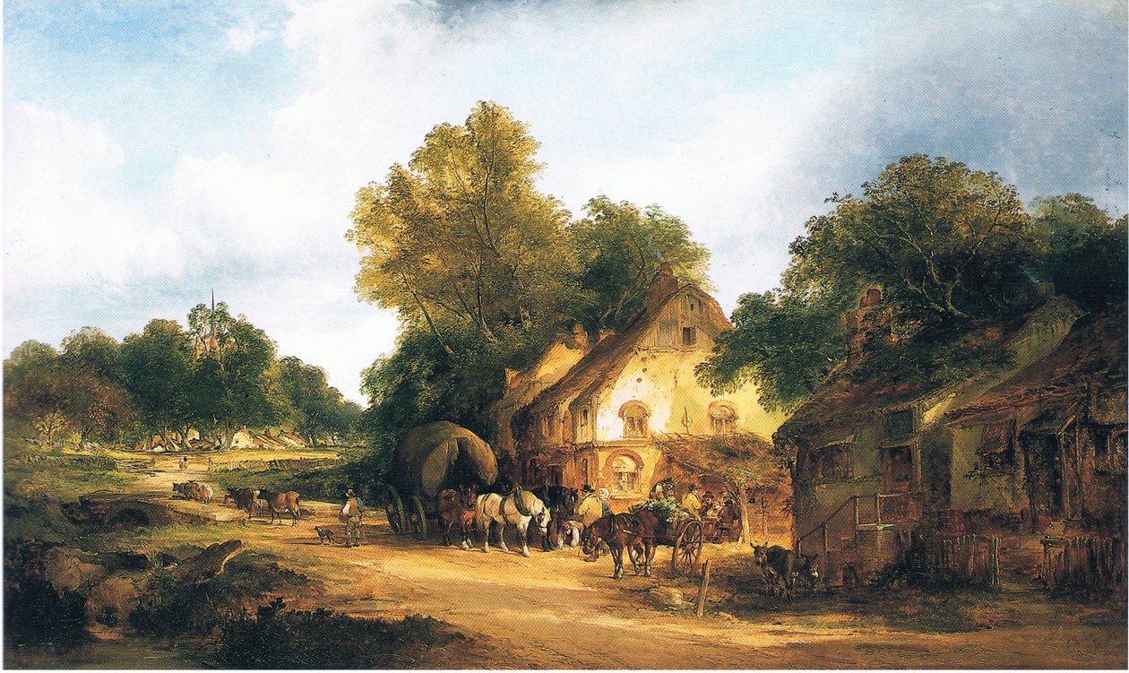 Stary przydrożny zajazd w Kent autorstwa William Snr. Shayer