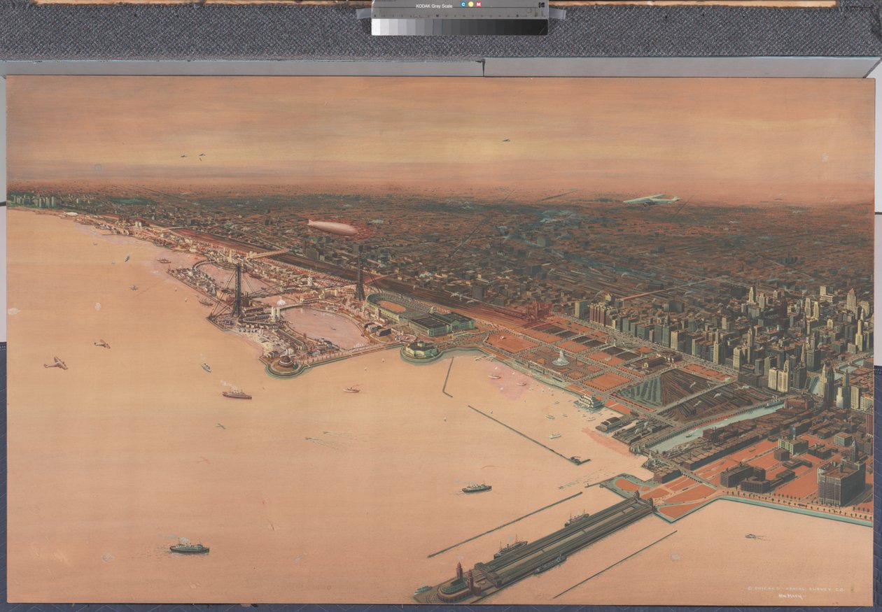 Widok na panoramę Chicago - Stulecie postępu autorstwa William Starbuck Macy