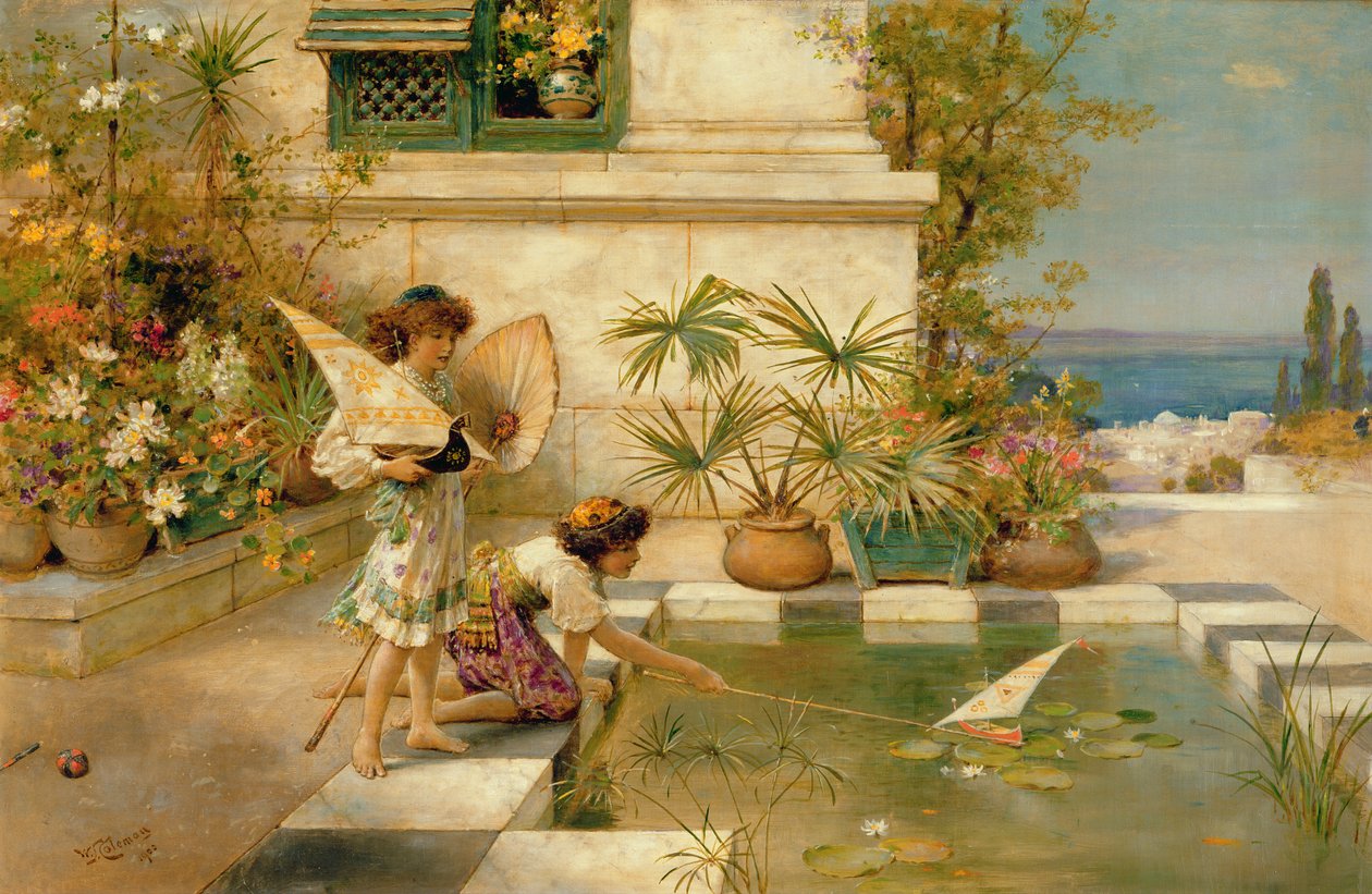 Dzieci bawiące się łódkami, 1900 autorstwa William Stephen Coleman