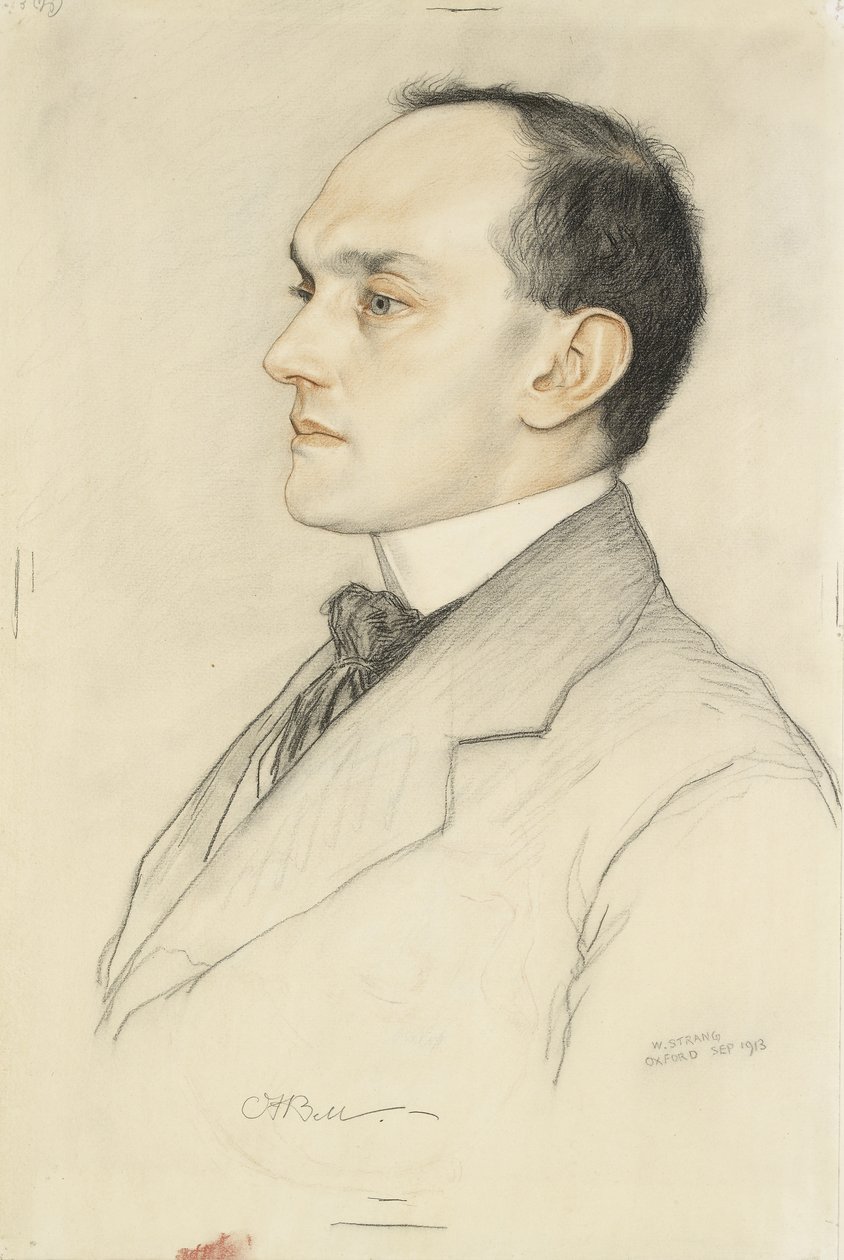 Portret Charlesa Francisa Bella, 1913 (kolorowe kredki na preparacie w kolorze jasnej ochry) autorstwa William Strang