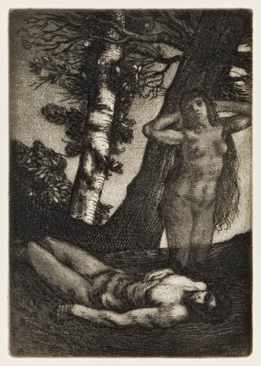 Stworzenie Ewy z raju utraconego Johna Miltona (1608-1674) seria 12 ilustracji sztychowanych przez Williama Stranga (1859-1921) autorstwa William Strang