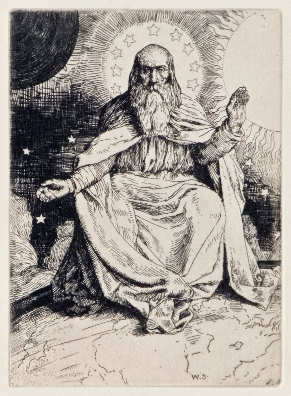 Stworzenie świata z raju utraconego Johna Miltona (1608-1674) seria 12 ilustracji sztychowanych przez Williama Stranga (1859-1921) autorstwa William Strang