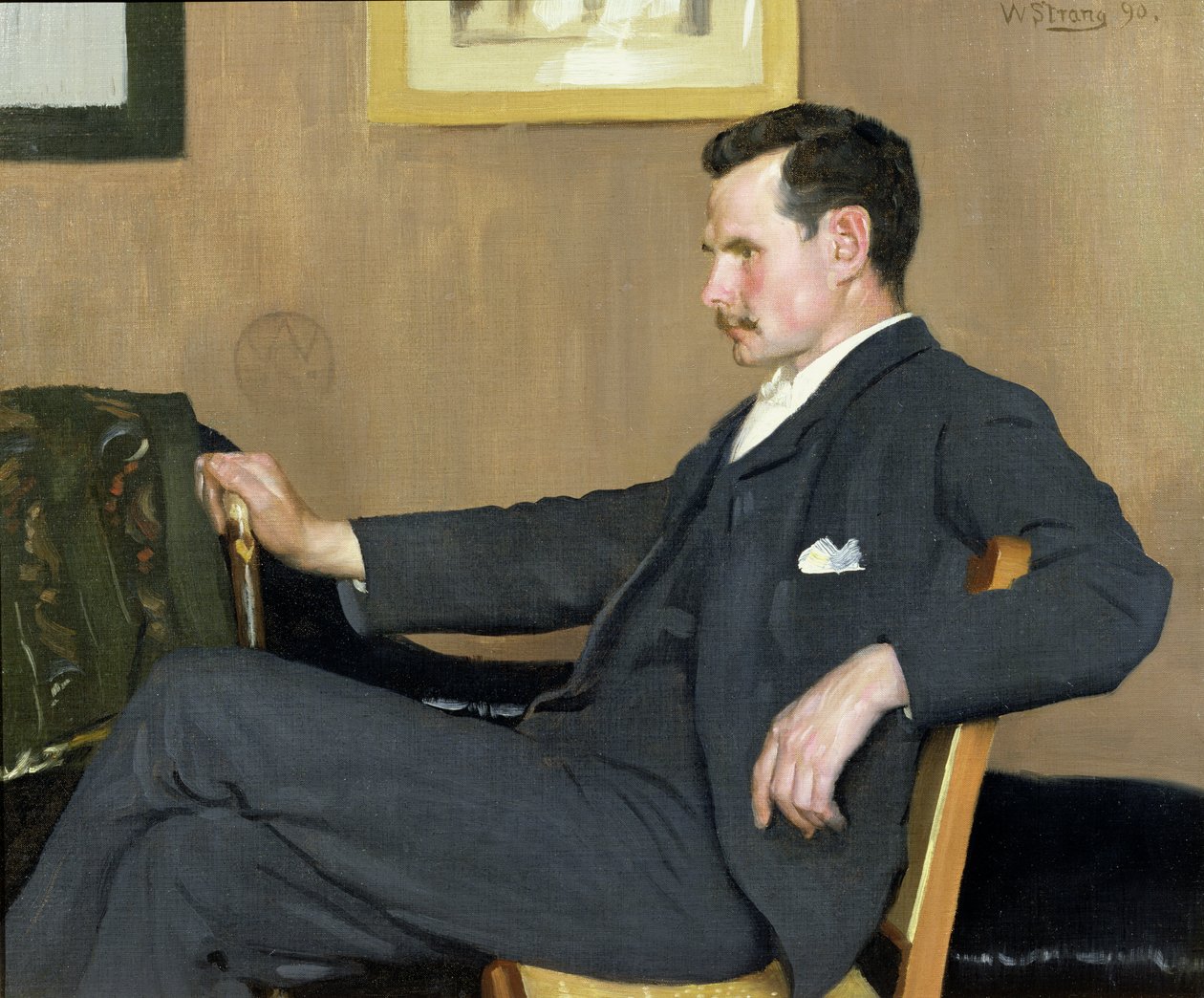 Mężczyzna w szarym garniturze, 1890 autorstwa William Strang