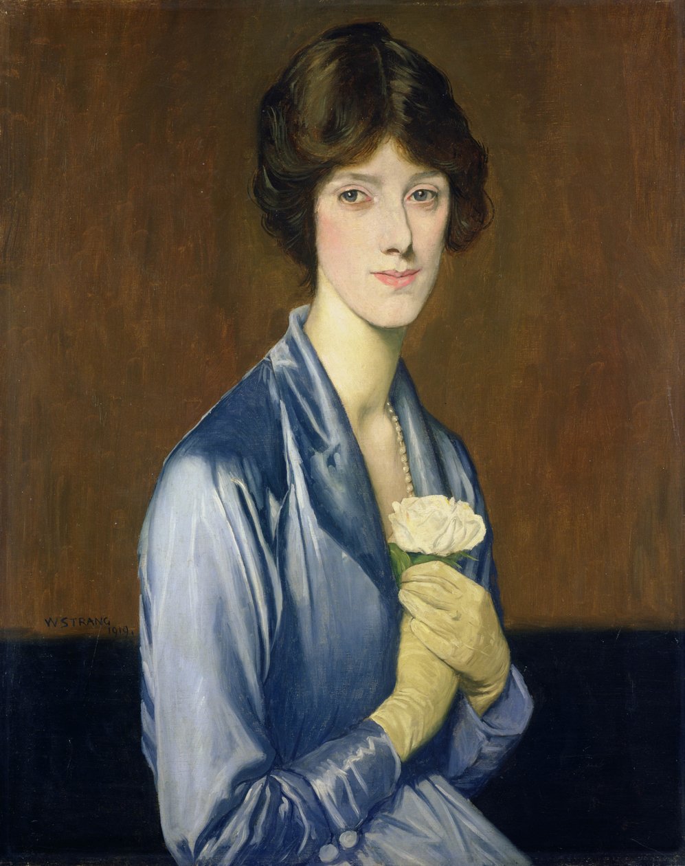 Biała Róża (Portret damy), 1919 autorstwa William Strang