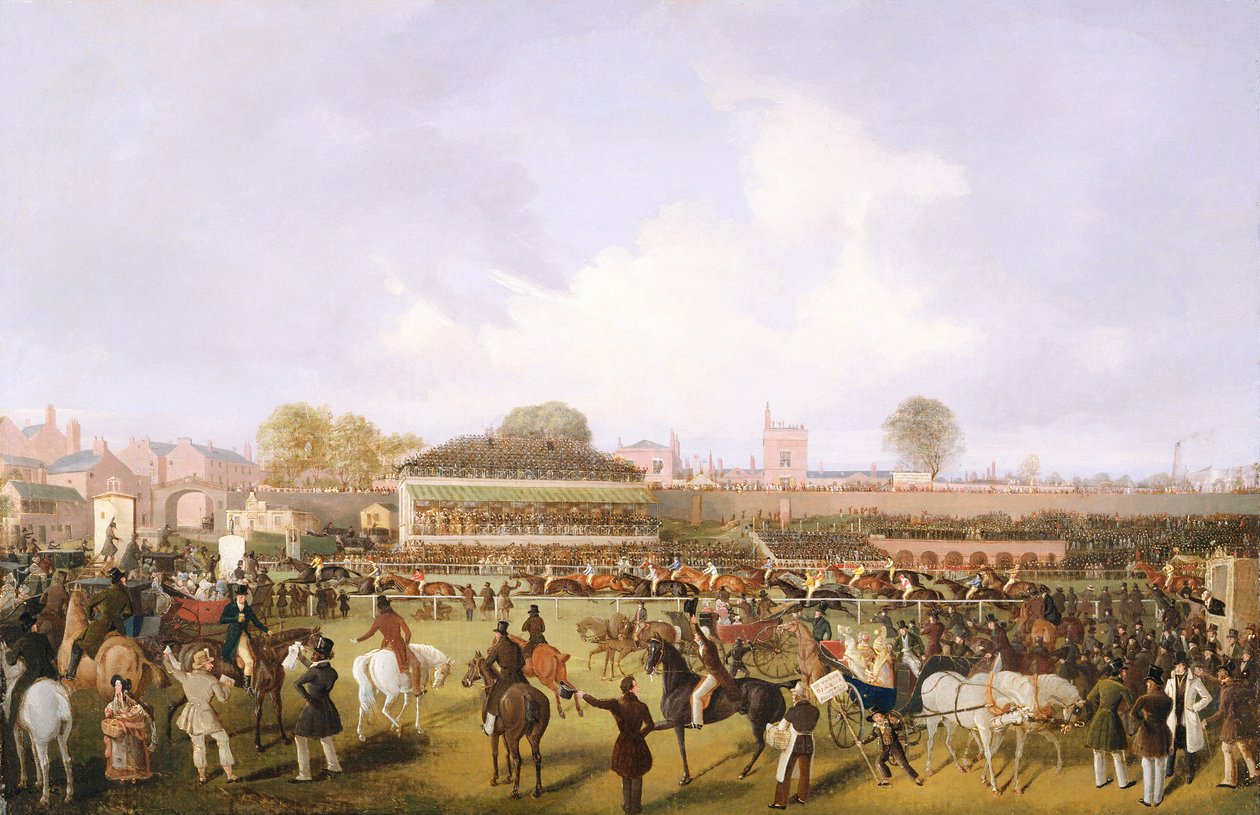 Kardynał lorda Westminstera Puff, z Samem Darling Up, Wygranie płyty kupca, Chester, c.1839 autorstwa William Tasker