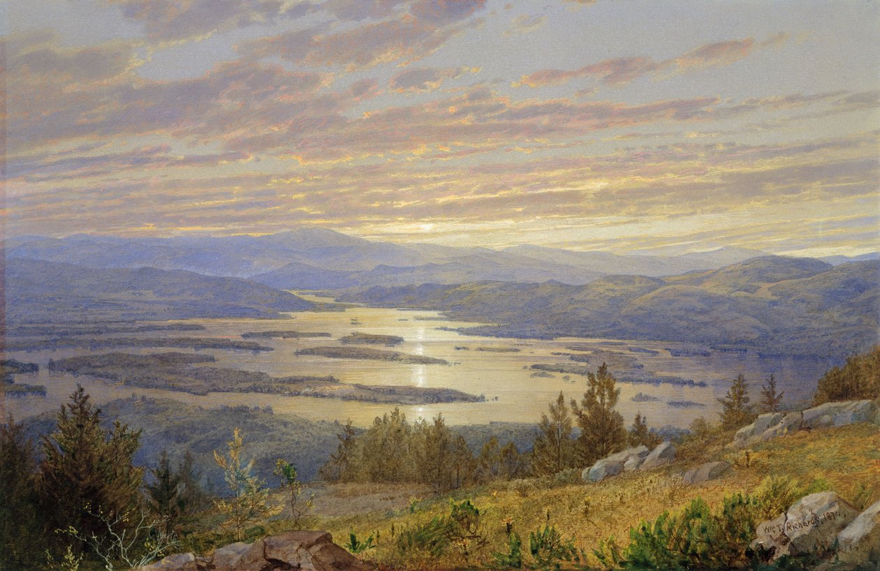 Jezioro Squam z Czerwonego Wzgórza, 1874 autorstwa William Trost Richards
