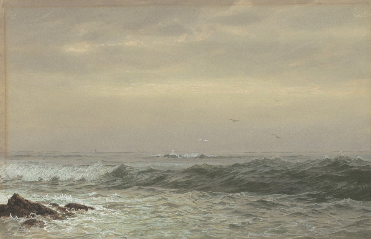 Skały i łamiące się fale, ok. 1870 r autorstwa William Trost Richards