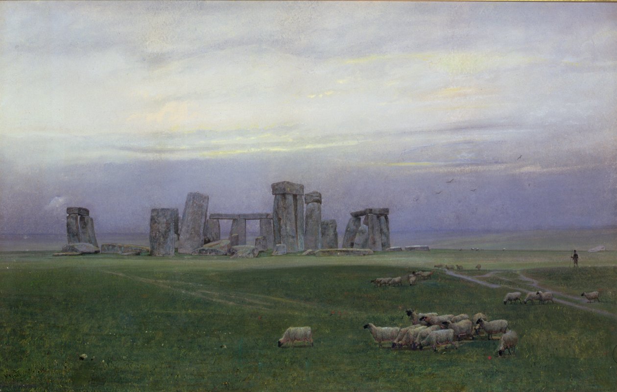 Stonehenge, ok.1882 (toaleta i gwasz na papierze) autorstwa William Trost Richards