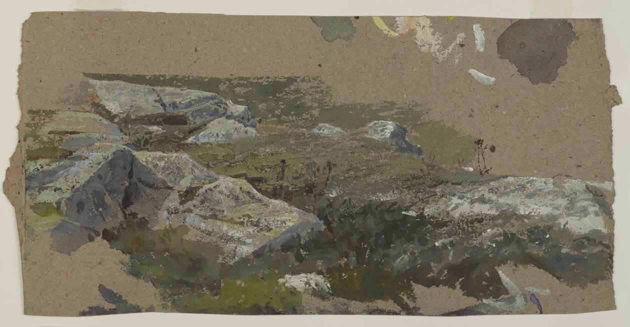Study of Rocks, 1870-1880 (toaleta na grubym brązowym papierze) autorstwa William Trost Richards