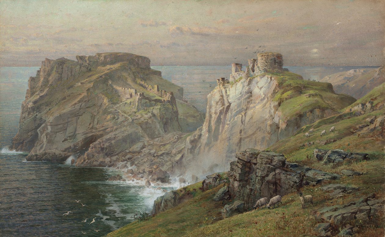 Tintagel, 1881 (wc na papierze przymocowane do deski) autorstwa William Trost Richards