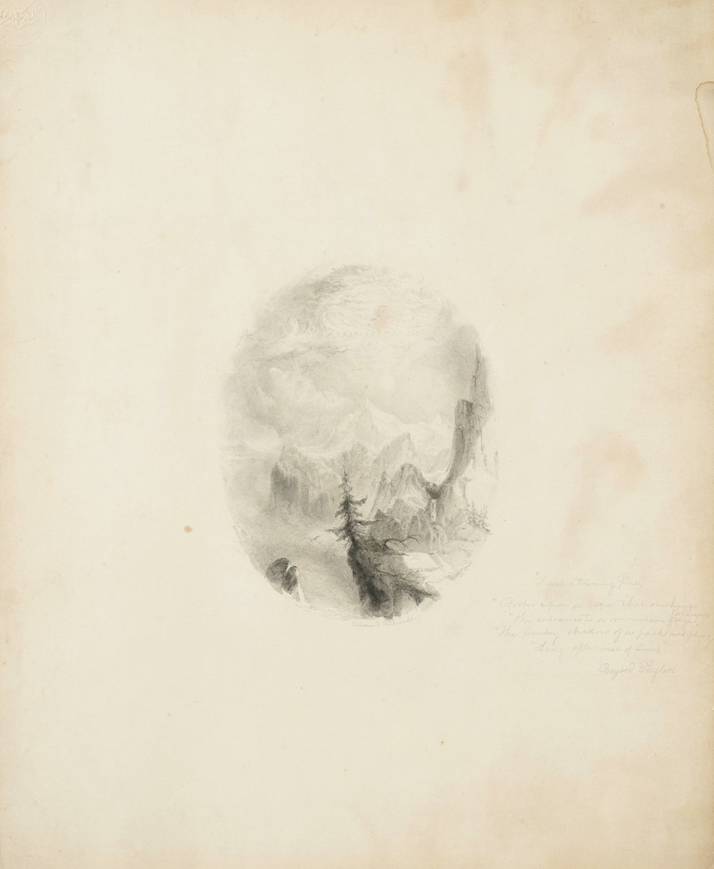William Trost Richards, 1854 (grafit na polerowanej tablicy ilustracyjnej) autorstwa William Trost Richards