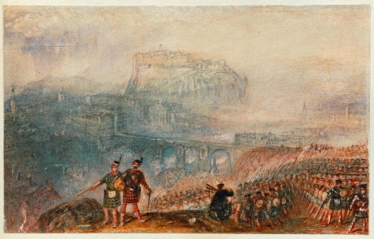 Zamek w Edynburgu: Marsz Górali autorstwa Joseph Mallord William Turner