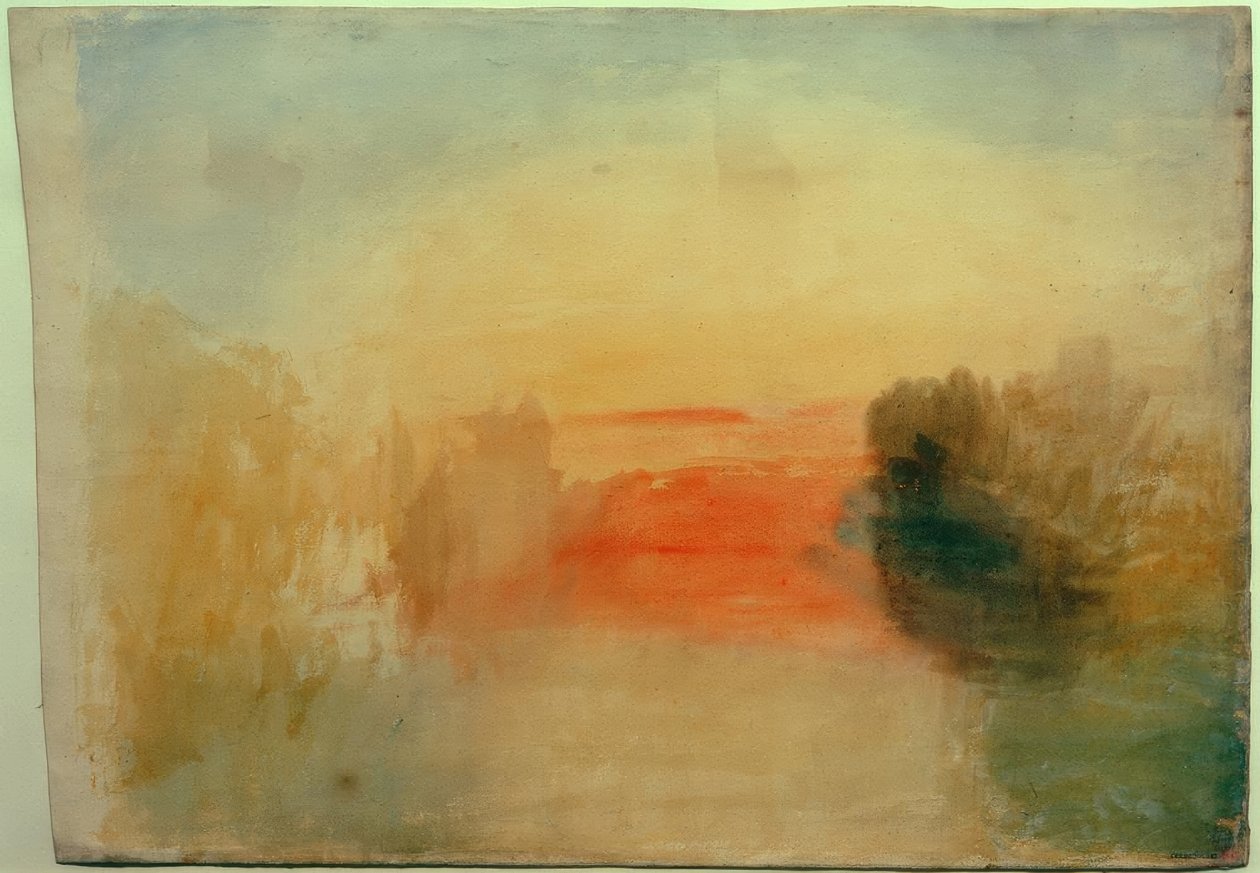Scena rzeczna: Zachód słońca autorstwa Joseph Mallord William Turner