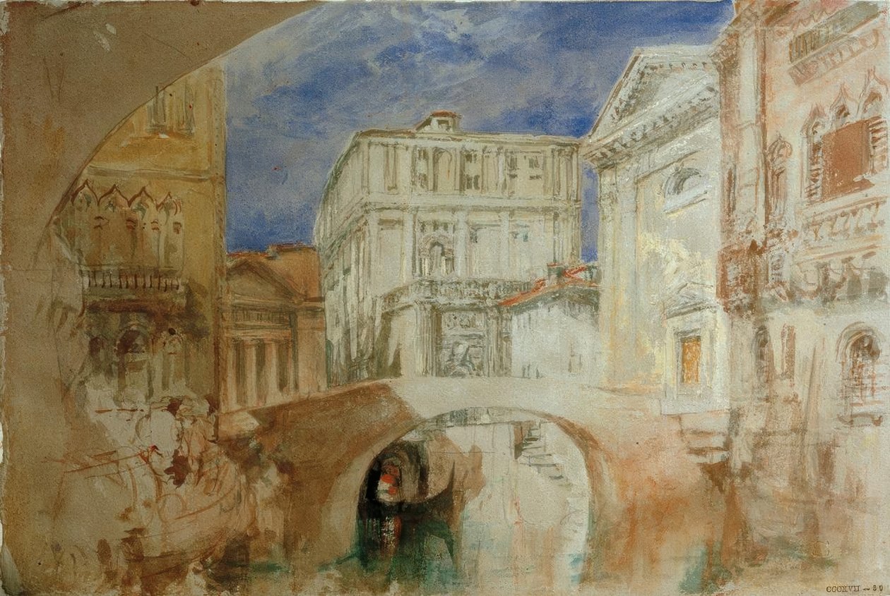 Kościół San Luca i tyły Palazzo Grimani autorstwa Joseph Mallord William Turner