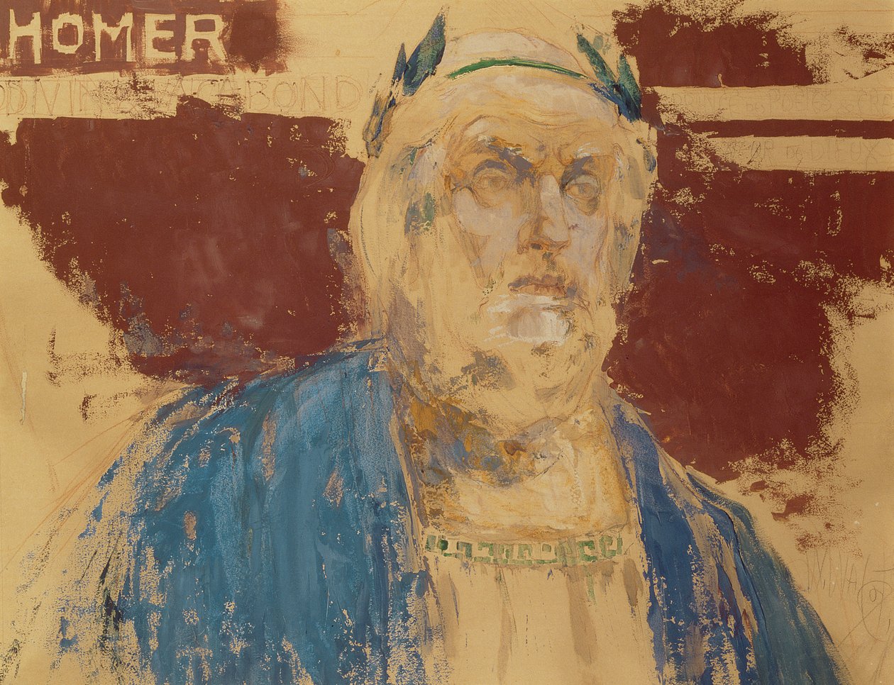 Homer (olej na ołówku na papierze) autorstwa William Walcot
