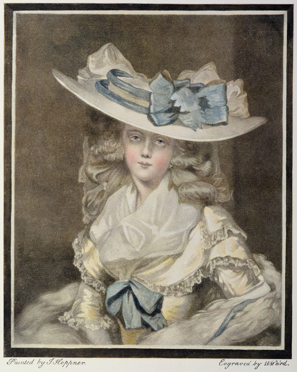 Portret pani Benwell, grawerowany przez W Ward autorstwa William Ward