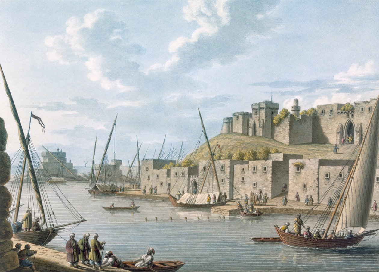 Zamek na wyspie Tortosa, 1805 autorstwa William Watts