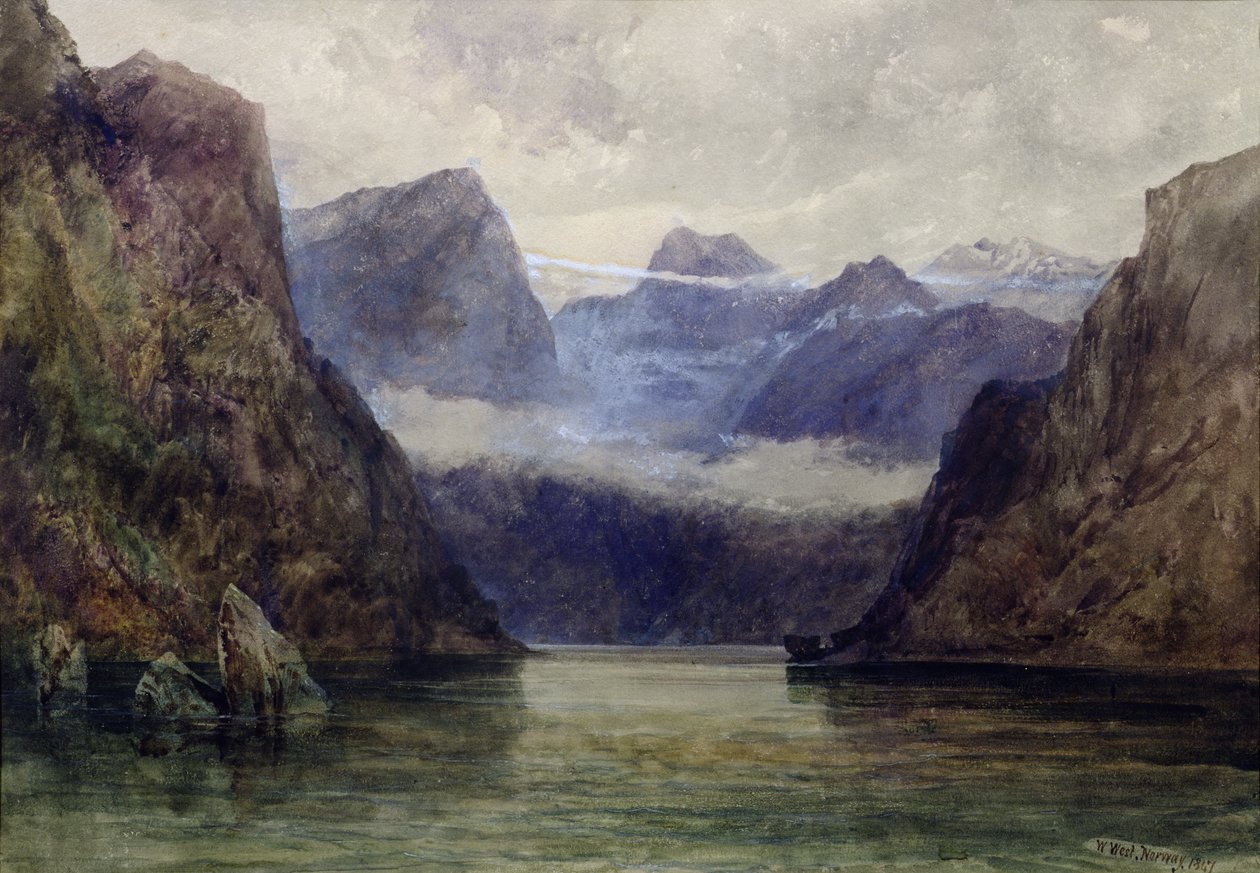 Fiord Romsdal o północy, 1847 autorstwa William West