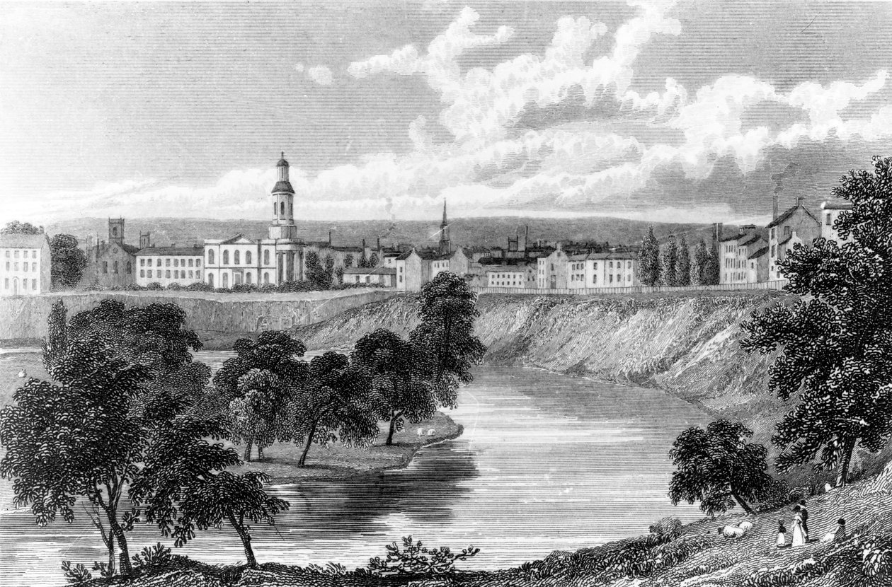 Salford z półksiężyca, z „Wielka Brytania Ilustrowana”, grawerowana przez Edwarda Francisa, 1830 autorstwa William Westall