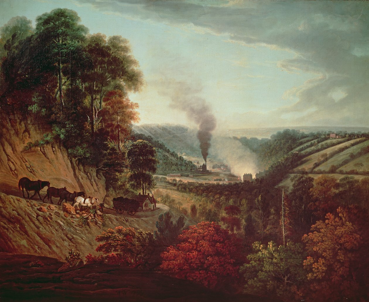 Poranny widok na Coalbrookdale, 1777 autorstwa William Williams