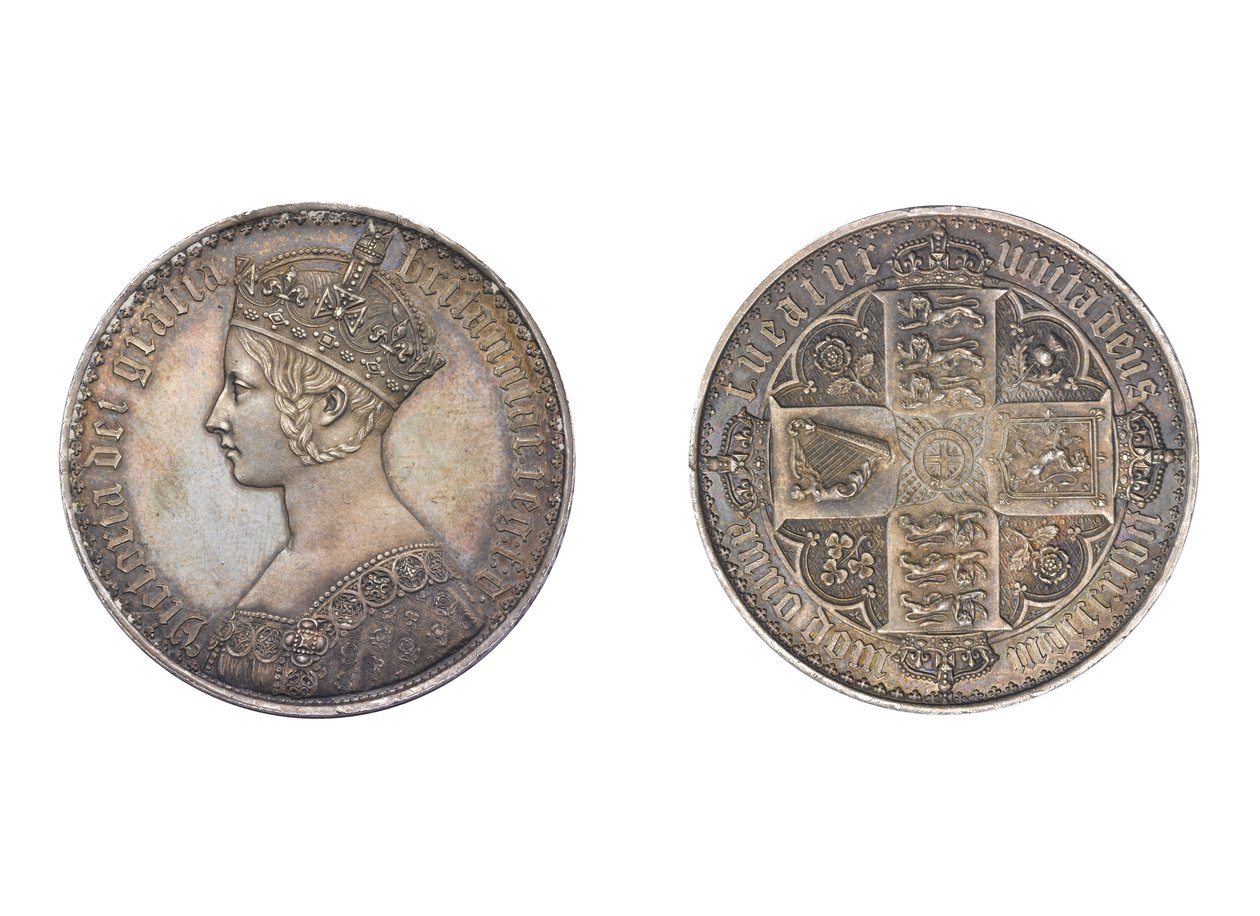 Korona gotycka, 1847 (metal) autorstwa William Wyon
