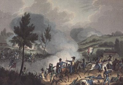 Bitwa pod Grigo, 11 maja 1809, grawerowana przez Daniela Havell autorstwa William after Heath