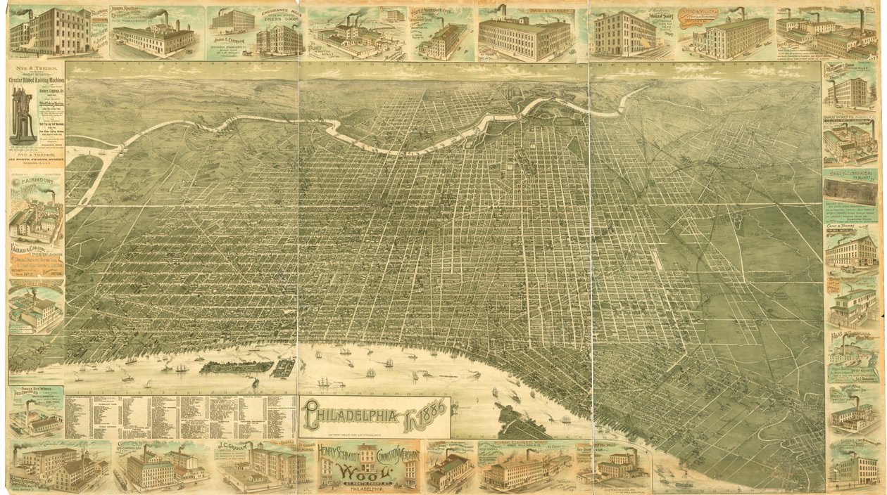 Filadelfia w 1886 r. autorstwa William, and McFetridge, John Burk