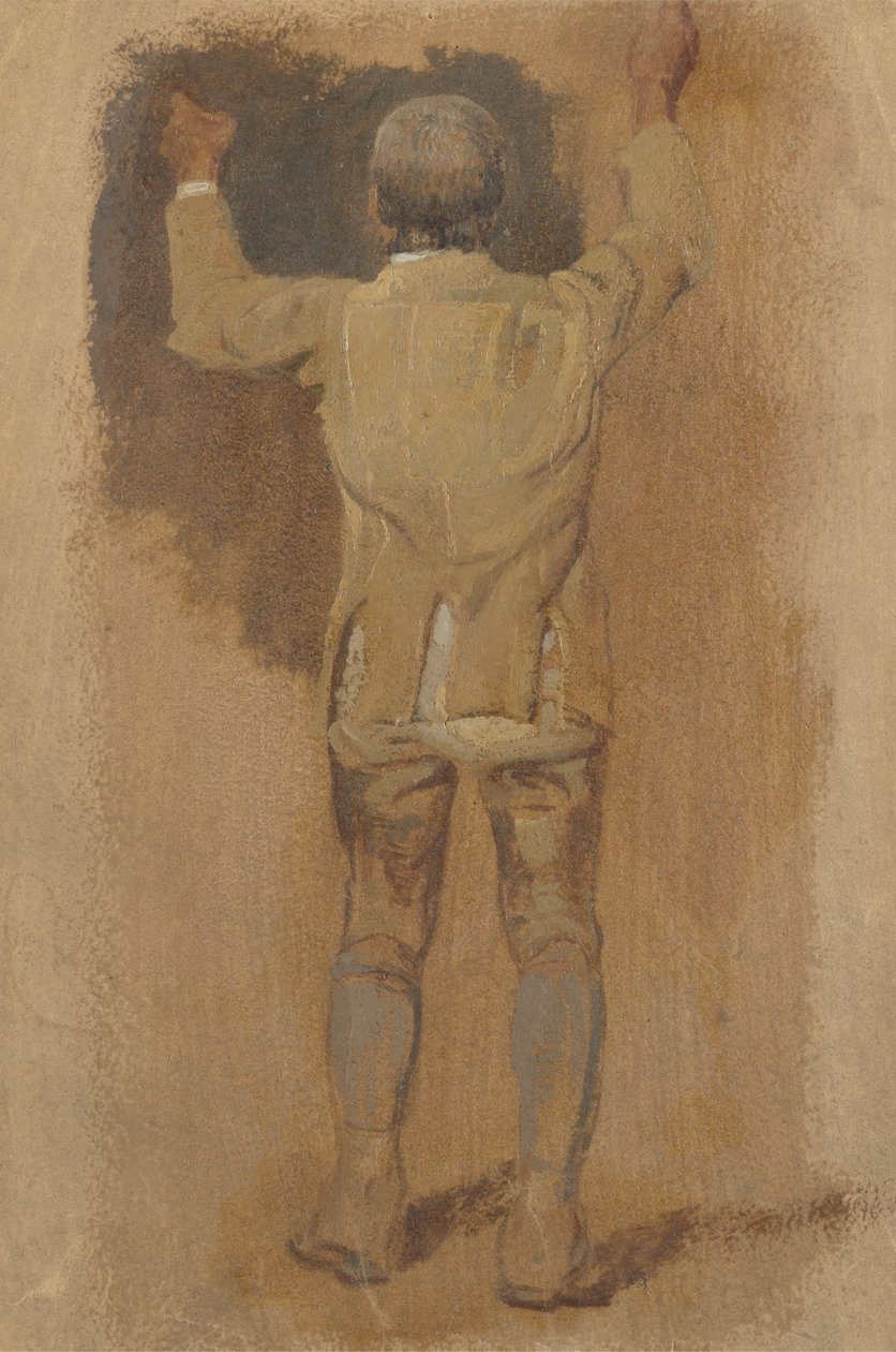 Studium pana młodego, widziane z tyłu, 1857 (olej na beżowym papierze) autorstwa William Havell