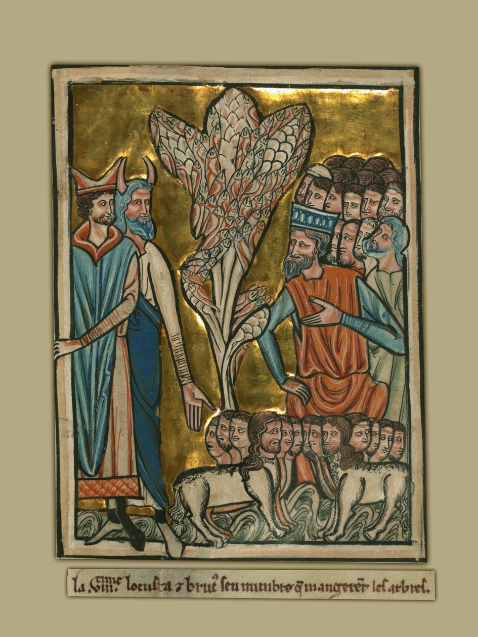 Ósma Plaga: Szarańcza autorstwa William de Brailes  