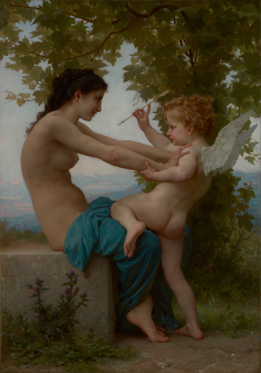 Młoda dziewczyna broniąca się przed miłością autorstwa William-Adolphe Bouguereau
