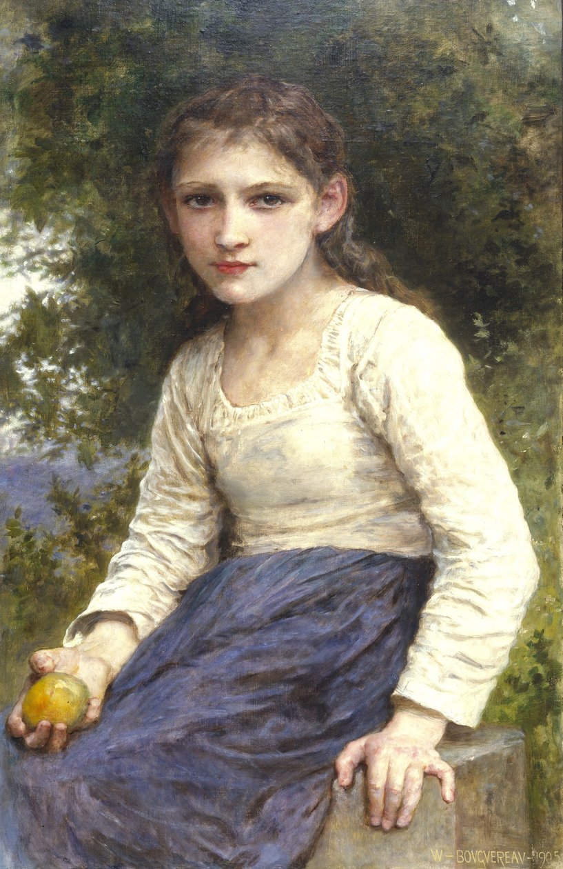 Dziewczyna z jabłkiem, 1905 autorstwa William Adolphe Bouguereau