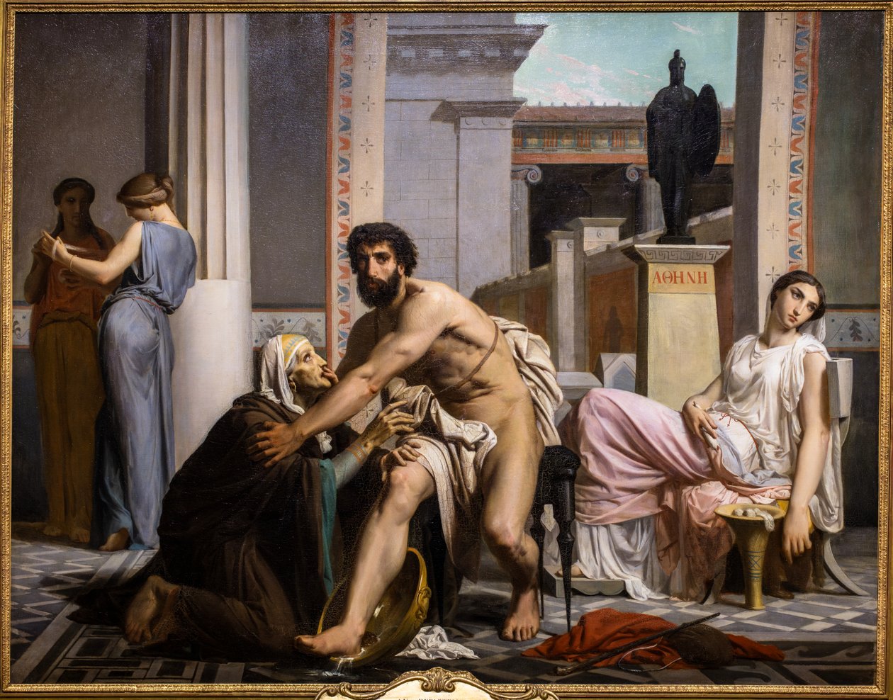 Odyseusz rozpoznany przez swoją pielęgniarkę po powrocie z Troi autorstwa William Adolphe Bouguereau